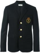 Saint Laurent Embellished Club Jacket, Men's, Size: 48, Black, Silk/cotton/virgin Wool