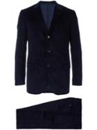 Mp Massimo Piombo Corduroy Velvet Suit, Men's, Size: 48, Blue, Cotton/cupro