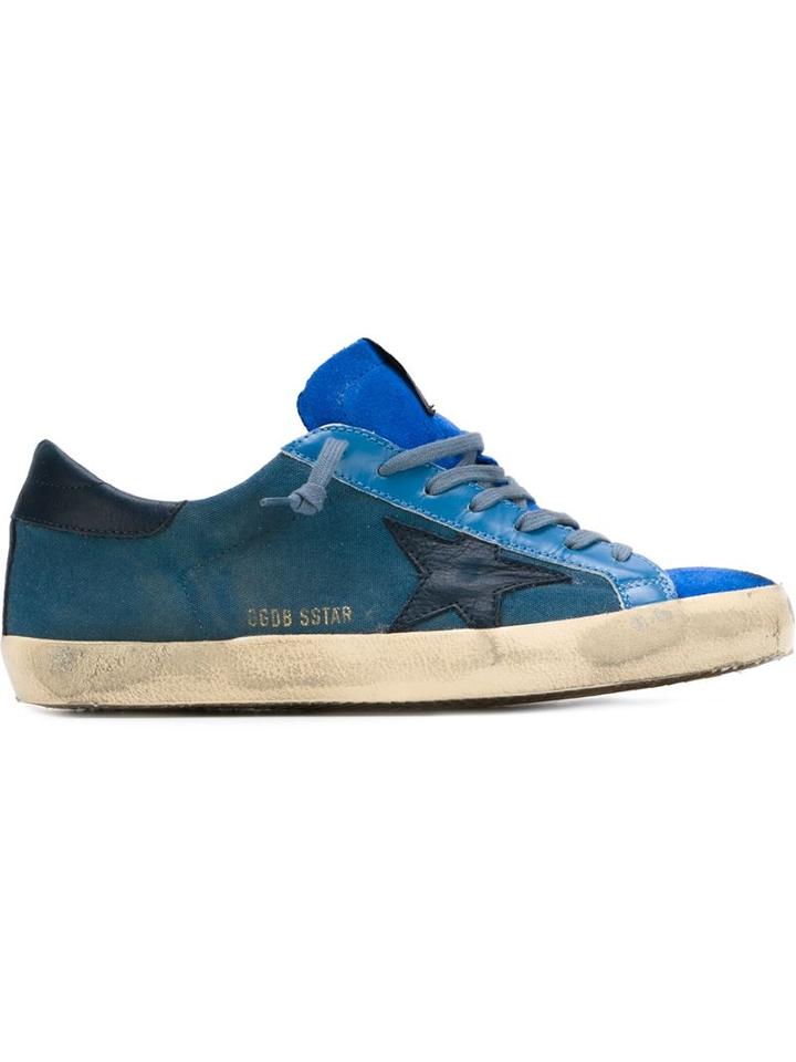 Golden Goose Deluxe Brand Super Star Sneakers, Men's, Size: 43, Blue, Leather/rubber