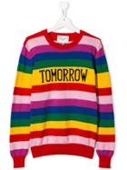 Alberta Ferretti Kids Teen Tomorrow Striped Jumper - Red