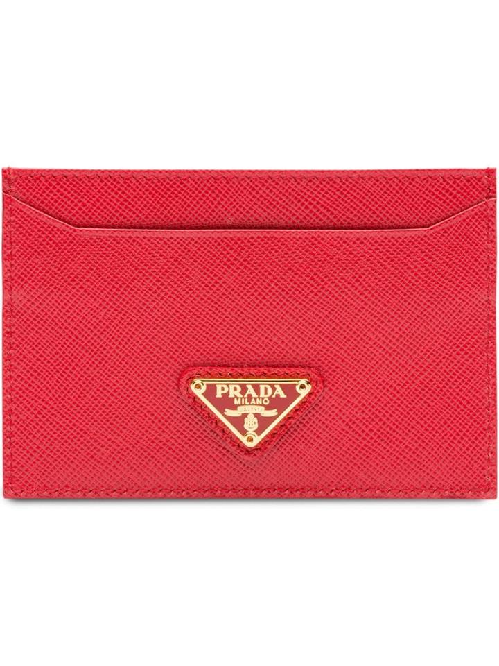 Prada Leather Cardholder - Red