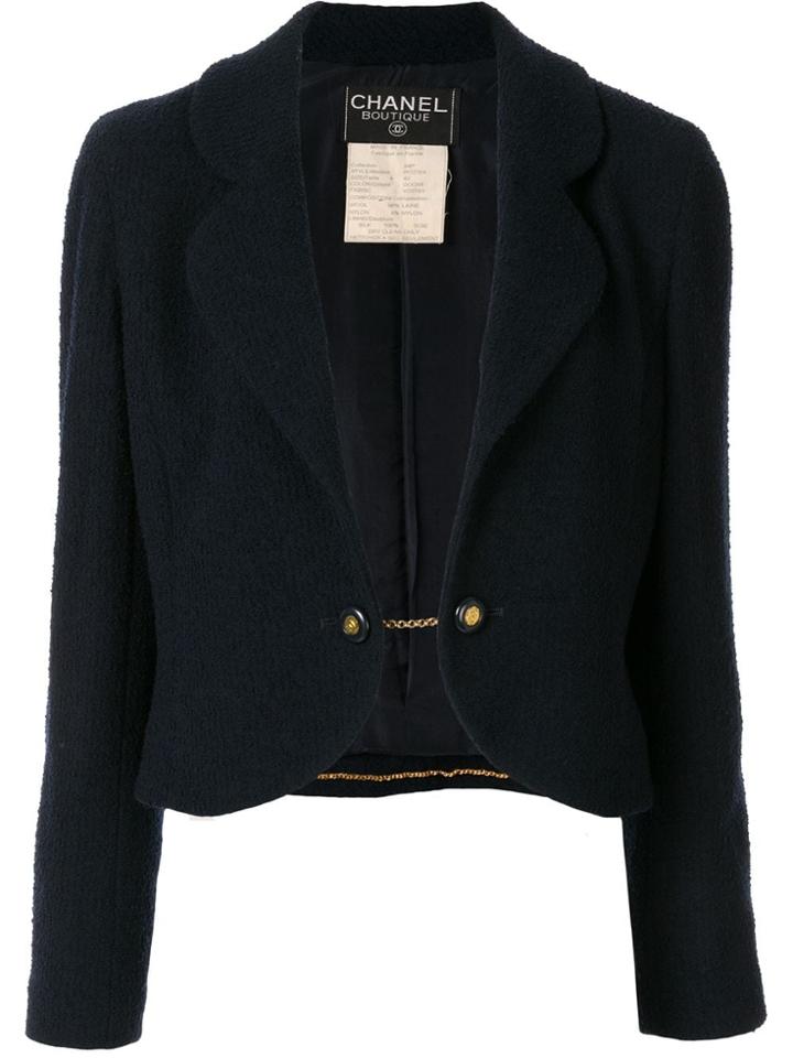 Chanel Pre-owned 1994s Button Chain Jacket - Blue