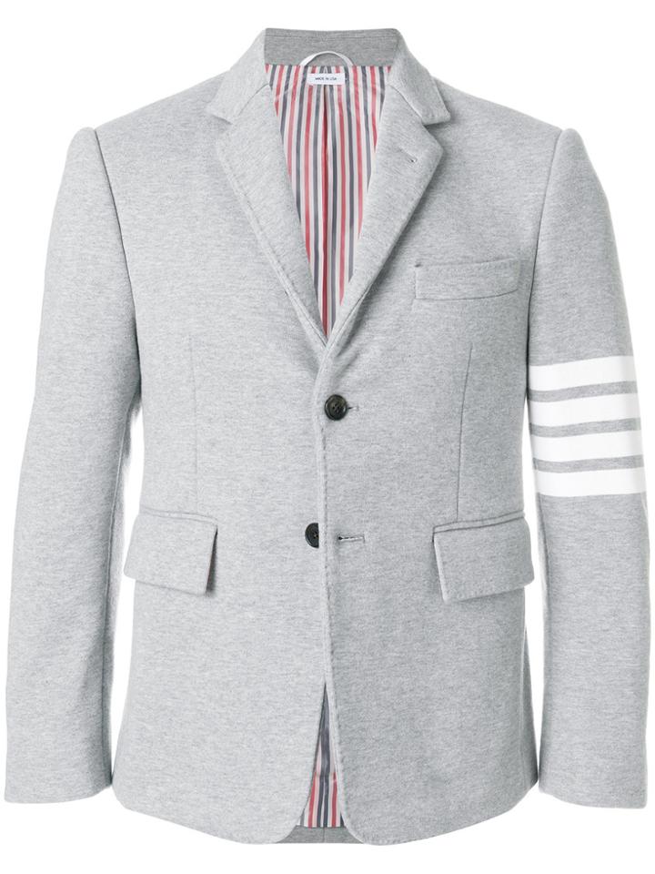 Thom Browne 4-bar Stripe Classic Loopback Jersey Sport Coat - Grey