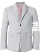 Thom Browne 4-bar Stripe Classic Loopback Jersey Sport Coat - Grey