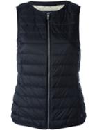 Armani Jeans Sleeveless Puffer Gilet, Women's, Size: 42, Blue, Polyamide/feather Down