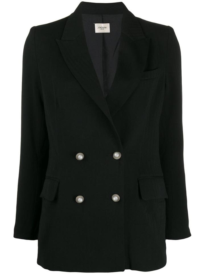 Jovonna Double Buttoned Blazer - Black