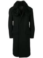 Tom Ford Shearling Collar Long Coat - Black