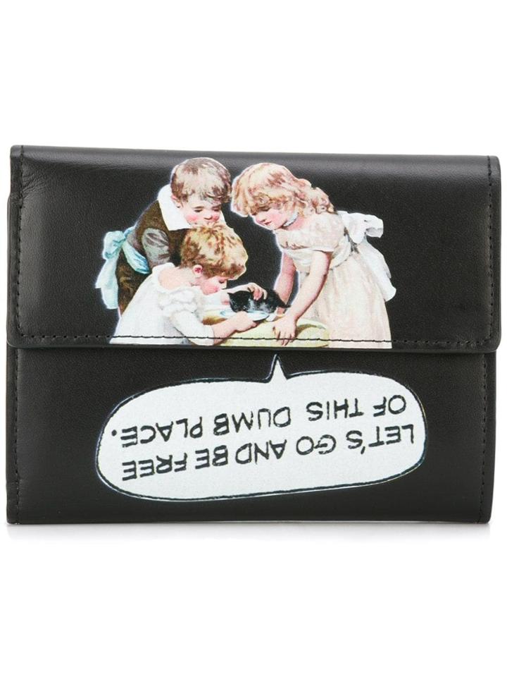 Undercover Kitten Print Wallet - Black
