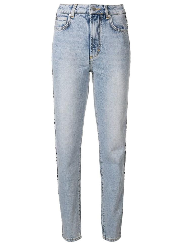 Fiorucci Logo Side Panel Jeans - Blue