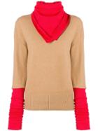 Joseph Colour Block Sweater With Scarf Detail - Neutrals