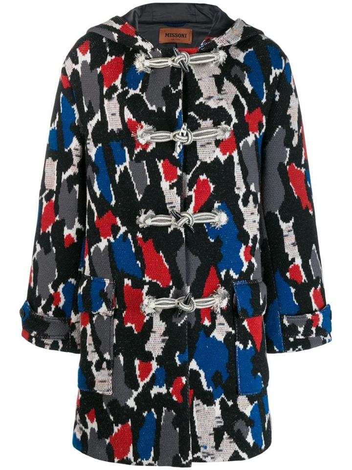 Missoni Patterned Hooded Coat - White