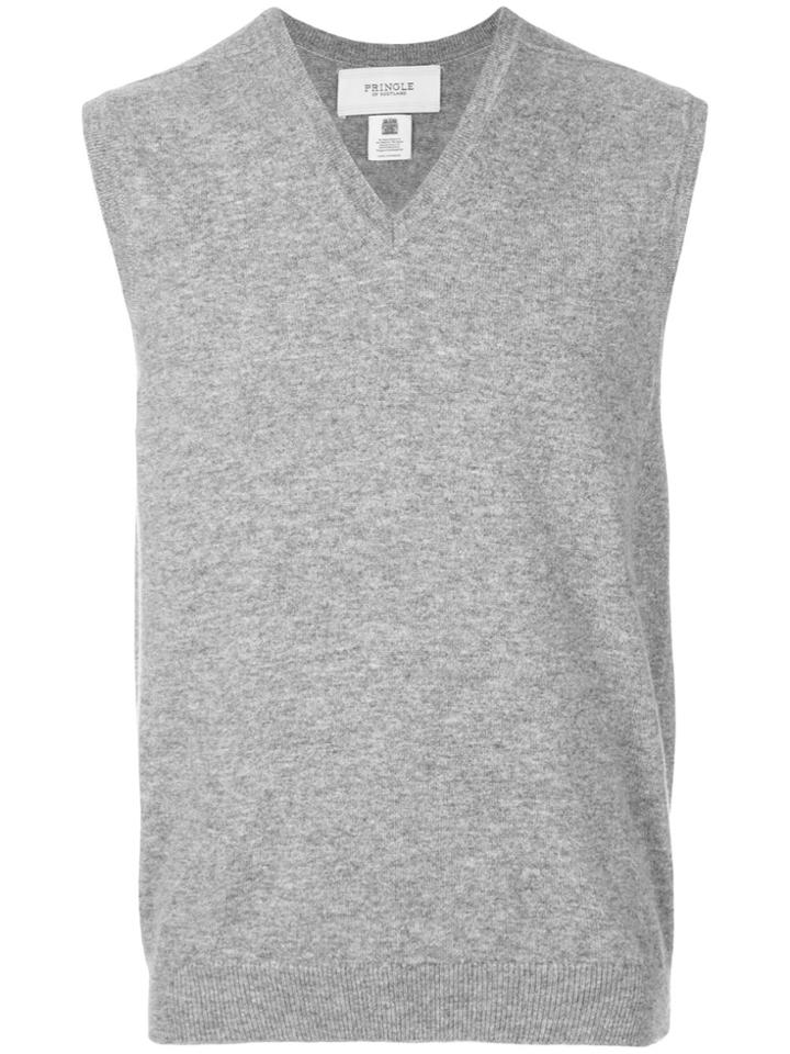 Pringle Of Scotland V-neck Sleeveless Jumper - Grey