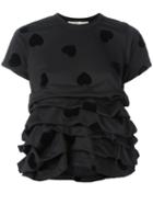 Comme Des Garçons Heart Gathered T-shirt, Women's, Size: Xs, Black, Polyester