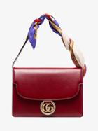 Gucci Gg Ring Leather Shoulder Bag - Red
