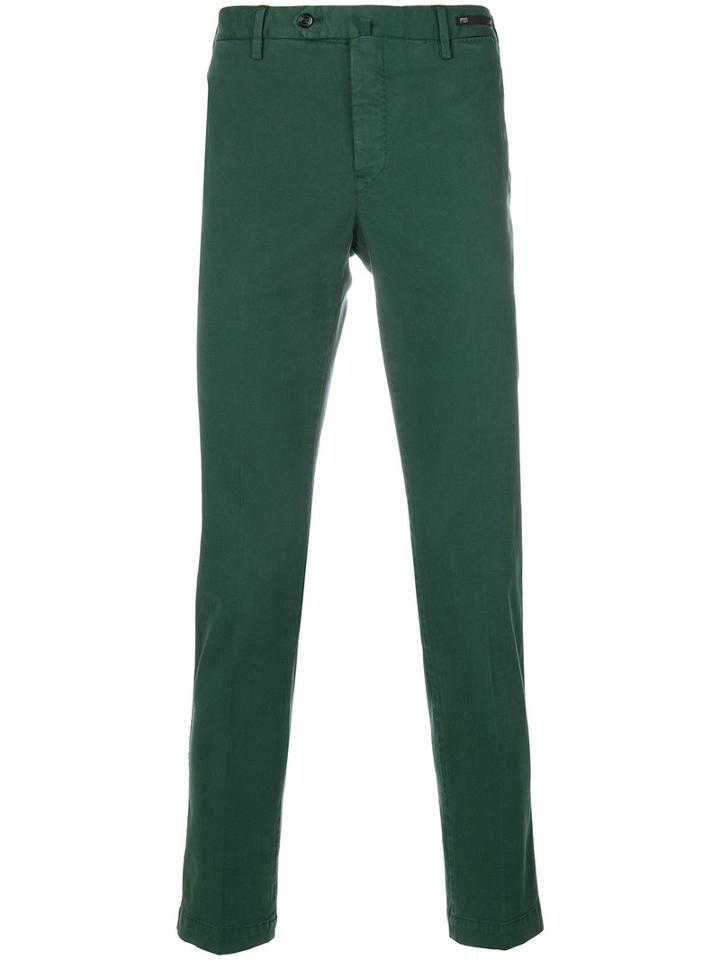 Pt01 - Classic Chinos - Men - Cotton/spandex/elastane - 54, Green, Cotton/spandex/elastane