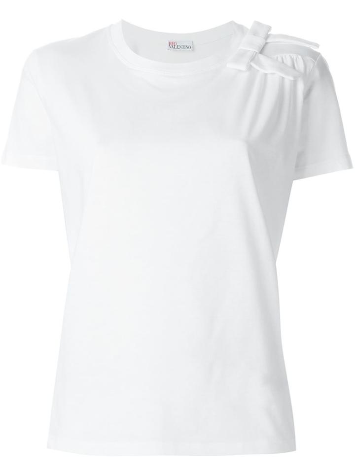 Red Valentino Bow Detail T-shirt, Women's, Size: Large, White, Cotton