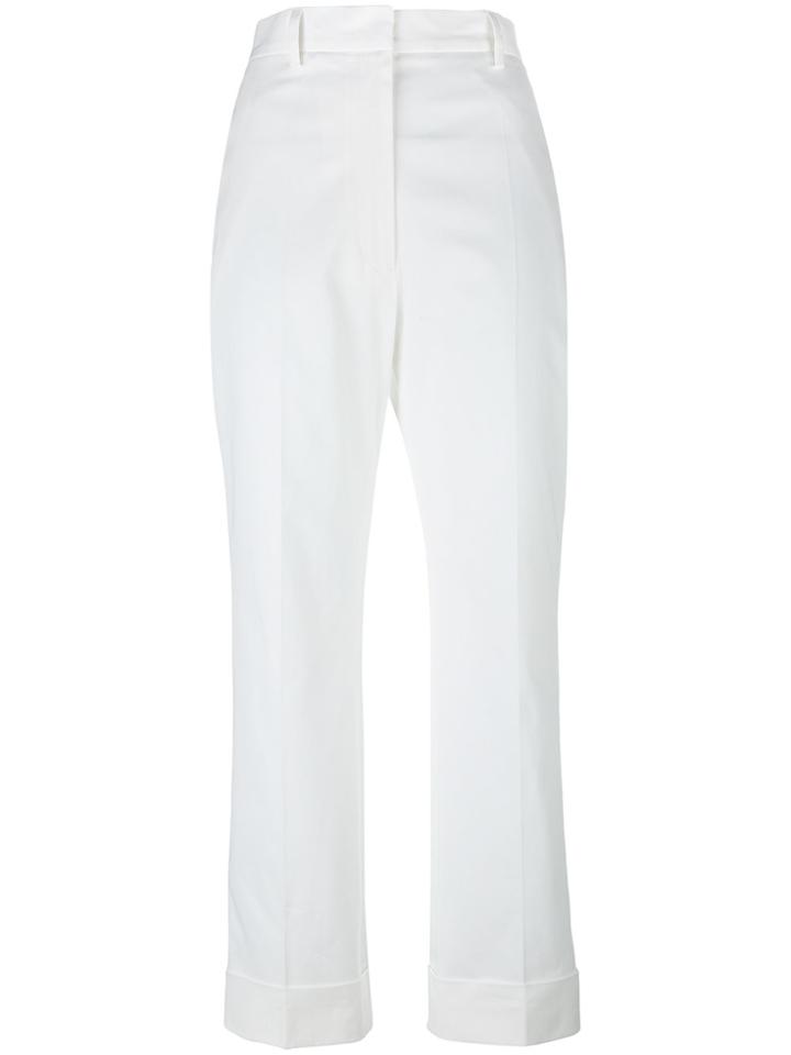 Jil Sander Cropped Tailored Trousers - White