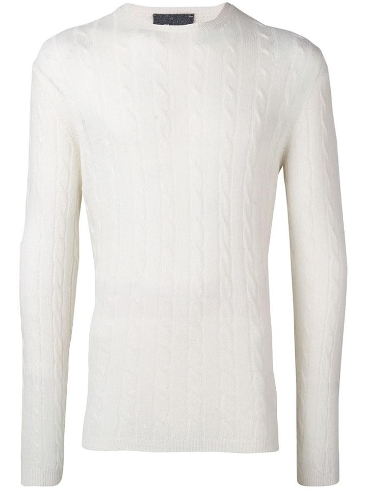 Obvious Basic Slim-fit Knitted Sweater - White