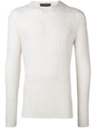 Obvious Basic Slim-fit Knitted Sweater - White
