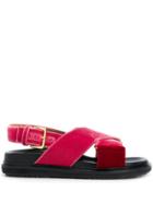 Marni Fussbett Cross Sandals - Pink