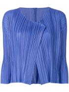 Pleats Please By Issey Miyake Front Lapels Jacket - Blue