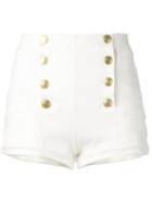 Pierre Balmain - Fitted Shorts - Women - Cotton - 40, White, Cotton