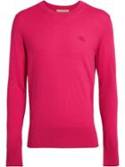 Burberry Crew Neck Cashmere Sweater - Pink & Purple
