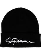 Supreme Classic Script Beanie Hat - Black