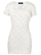 Twin-set Floral Lace T-shirt, Women's, Size: Xs, Nude/neutrals, Polyamide/spandex/elastane