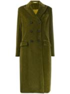 Massimo Alba Textured Double-breasted Coat - Green