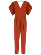 Andrea Marques V-neck Jumpsuit, Women's, Size: 42, Brown, Acetate/viscose