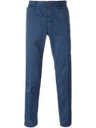 Incotex Chino Trousers, Men's, Size: 32, Blue, Cotton/spandex/elastane