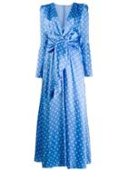 Alessandra Rich Polka Dot Satin Dress - Blue