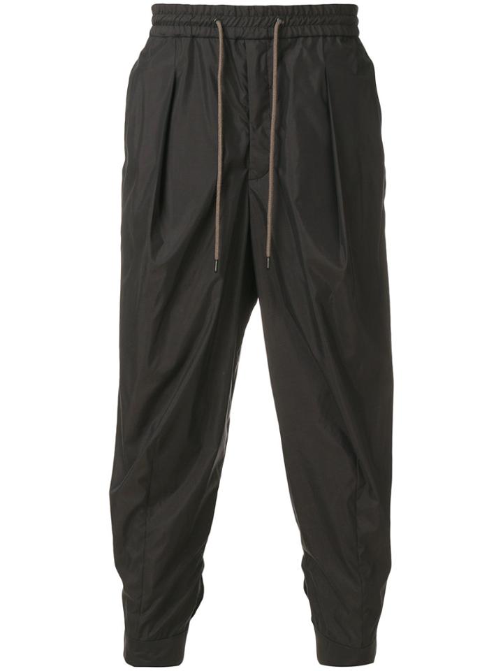 Devoa Cropped Tapered Trousers - Grey