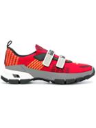 Prada Touch Strap Fastening Sneakers - Red