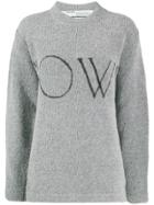 Off-white Ow Logo Knitted Jumper - Grey
