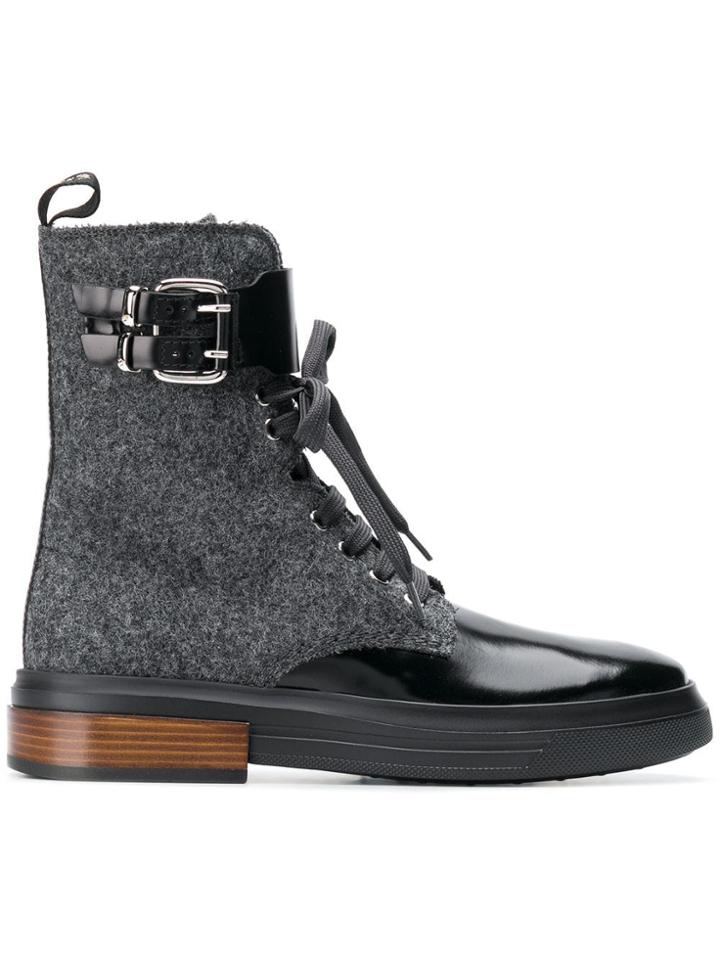 Tod's Ankle Length Combat Boots - Black