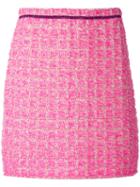 20:52 Plaid Straight Skirt, Women's, Size: 44, Pink/purple, Cotton/nylon/polyester
