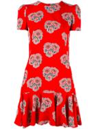 Alexander Mcqueen Poppy Print Dress - Red