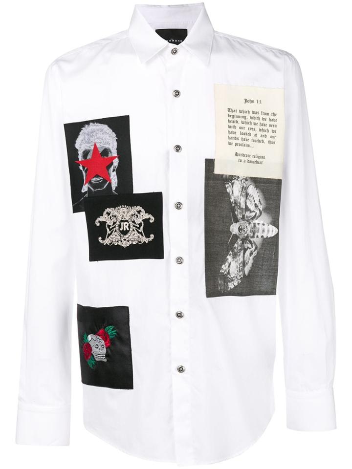 John Richmond Skull Print Shirt - White