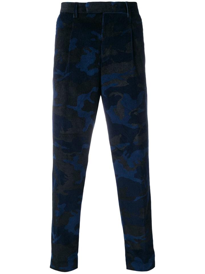 Moncler Camo Corduroy Trousers - Blue