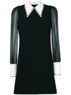 Miu Miu Contrast Collar Dress - Black