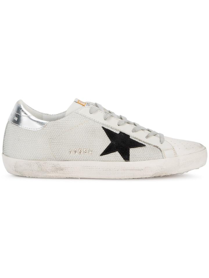 Golden Goose Deluxe Brand White & Black Mesh Superstar Sneakers