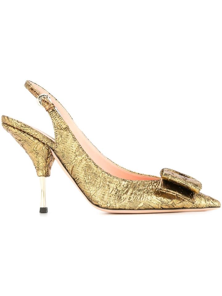 Rochas Slingback Bow-tie Pumps - Metallic