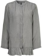 Sara Lanzi Pleated Hem Vichy Shirt - Black