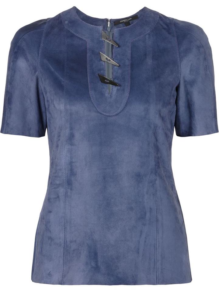 Derek Lam Toggle Fastening Top, Women's, Size: 38, Blue, Calf Leather