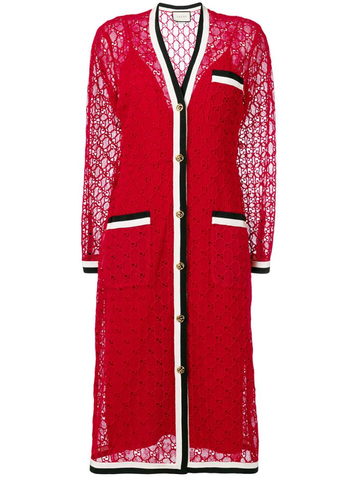 Gucci V-neck Dress - Red