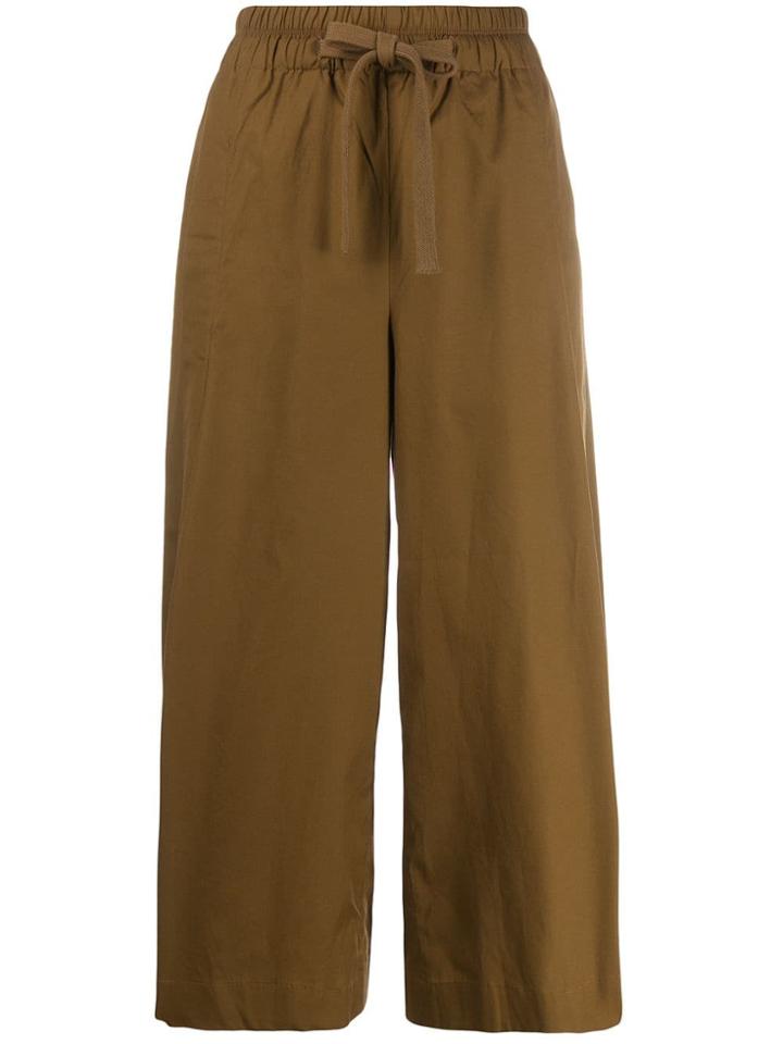 Vince Cropped Wide Trousers - Brown
