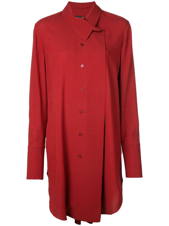 Oscar De La Renta Long Length Shirt - Red
