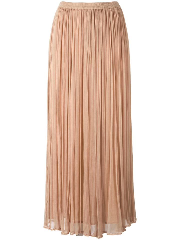 Mes Demoiselles Loose Pleat Long Skirt, Women's, Size: 36, Nude/neutrals, Viscose